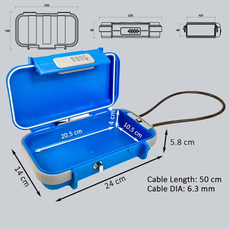 Portable Beach Password Box Storage Password Box Outdoor Portable Large Space Storage Box