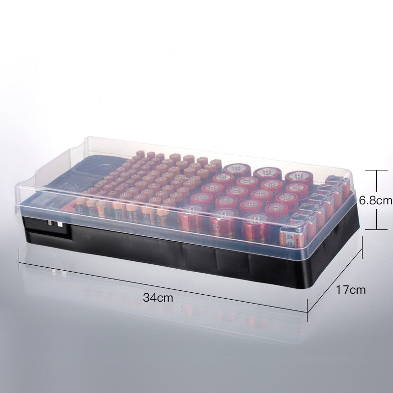 battery capacity test box battery storage box AAA/AA battery C-type D-type battery 9V battery flat panel battery storage box 93 large capacity